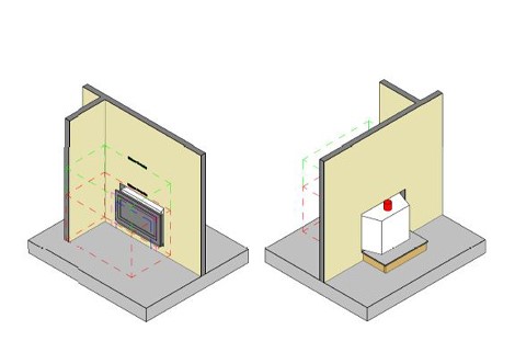 Symmetry RDV3611 Standard Frame Plan and Isometric Overview Framing in Room