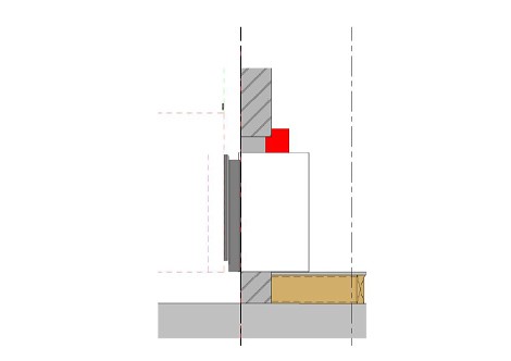 Symmetry RDV3611 Standard Frame Section Across Masonry in Room