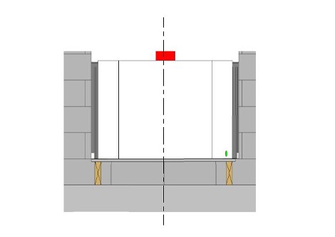 Symmetry RDV3611 Standard Frame Section Along Masonry in Room