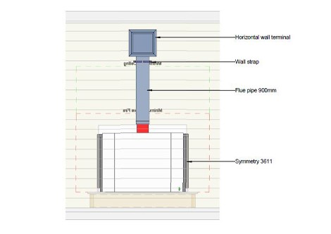 Symmetry RDV3611 Standard Frame Section Along Horizontal Flue
