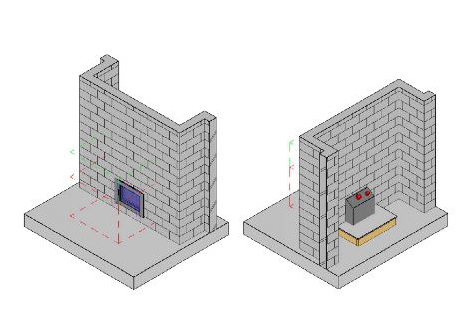 Ember 700 Plan & Isometric Overview Masonry in Room