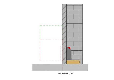 Ember 700 Section Across Masonry in Room