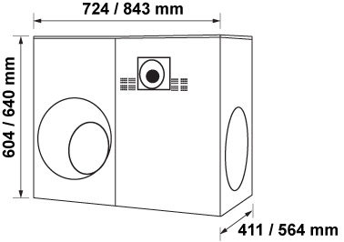 Compact Classic line drawing with dimensions