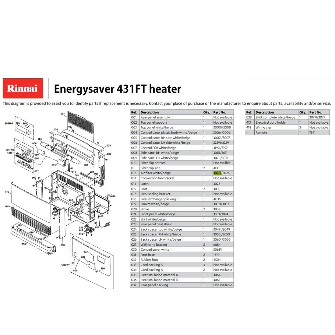 Rinnai 3026I